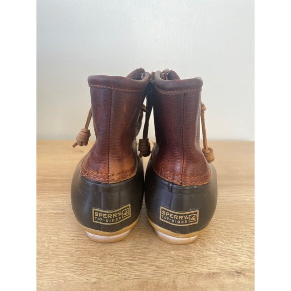 Sperry Top Sided Women’s 6.5 Brown & Black Waterproof Rubber Duck Boots With Zip - Picture 3 of 7